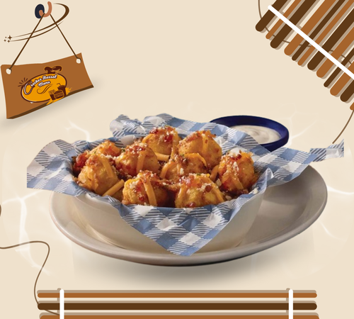 Cheesy hashbrown casserole tots loaded with toppings