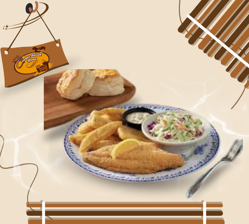 Famous Cracker Barrel fried catfish with lemon and tartar sauce

