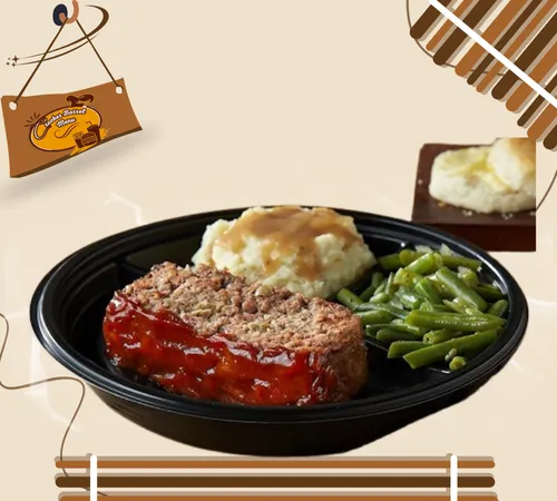 Traditional meatloaf dinner plate