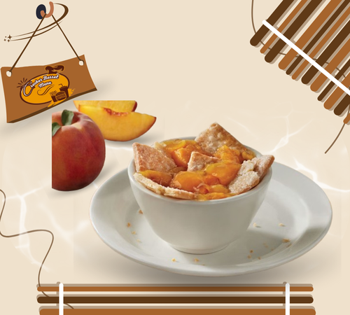 Freshly baked peach cobbler from Cracker Barrel USA