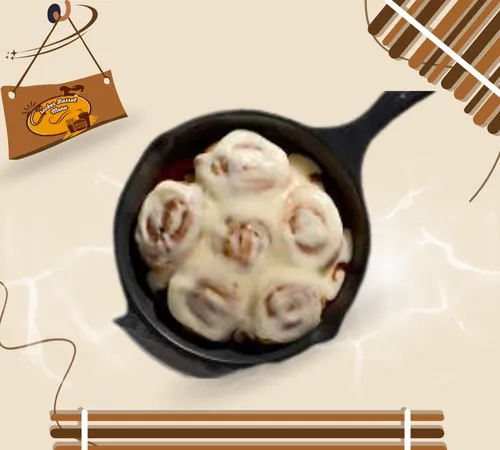 Warm cinnamon rolls with icing at Cracker Barrel restaurant