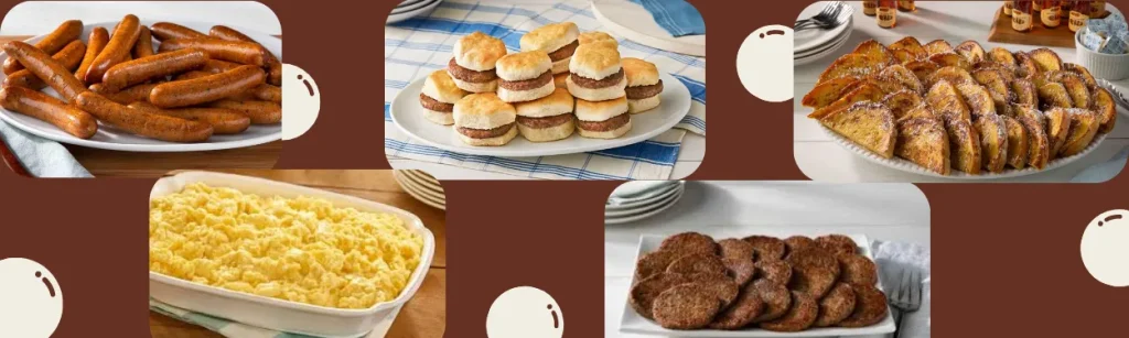 A la carte Southern breakfast dishes in catering spread