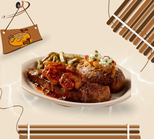 Steak and shrimp entrée Cracker Barrel special