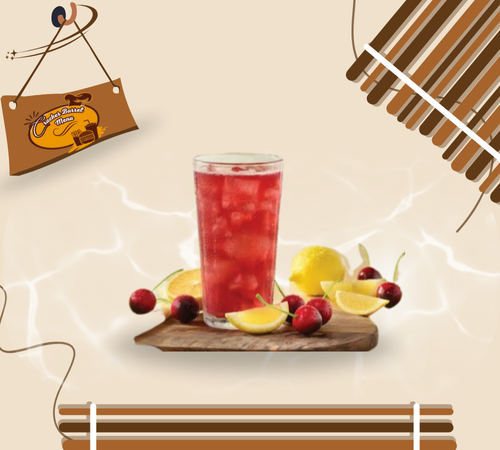 Country-style cherry lemonade refreshing glass