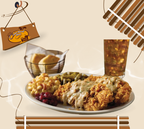 Breaded turkey with country gravy