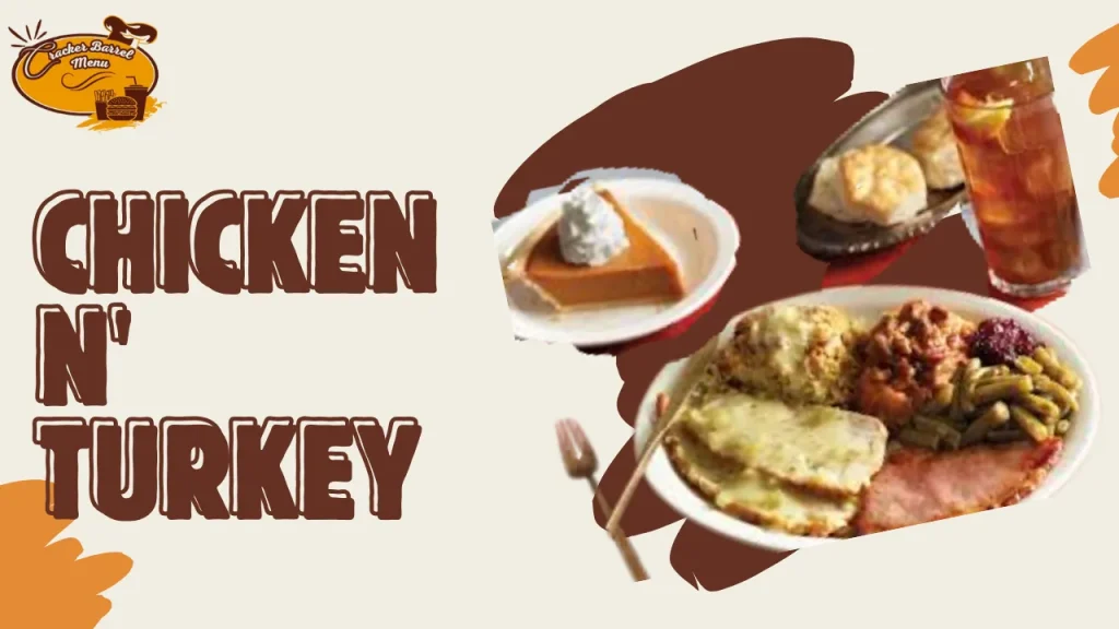 Classic entrée featuring chicken, turkey, and savory sides 