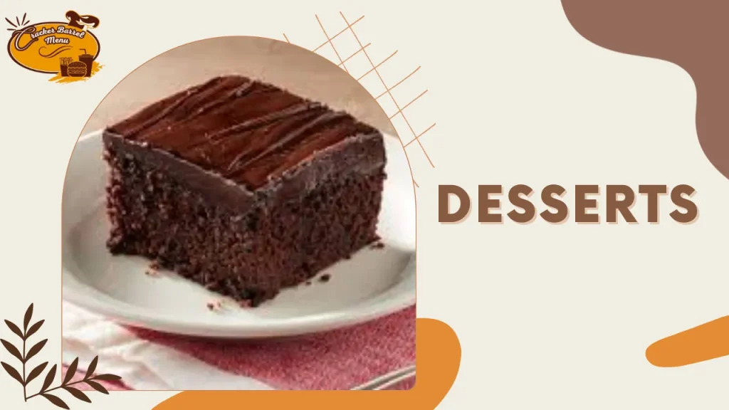 Sweet treats items in the lunch desserts menu