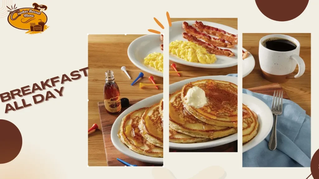 Cracker Barrel all-day breakfast with pancakes and eggs