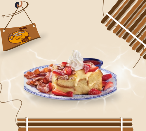 Strawberry-topped baked toast from Cracker Barrel’s spring menu