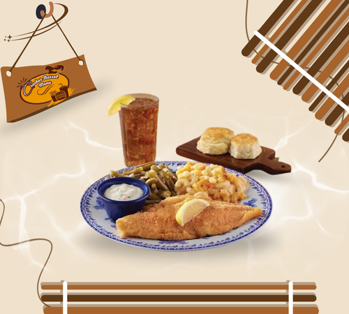 Cracker Barrel crispy white fish fillet from spring menu
