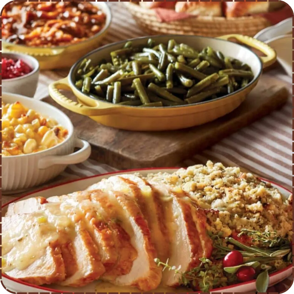 Thanksgiving dinner box with homestyle comfort dishes

