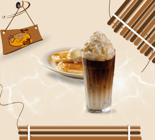 Refreshing iced pancake latte from Cracker Barrel