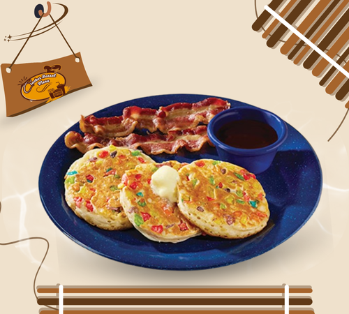 Colorful mini pancakes Kids Breakfast