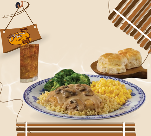 Monday meal deal: chicken with seasoned rice Cracker Barrel