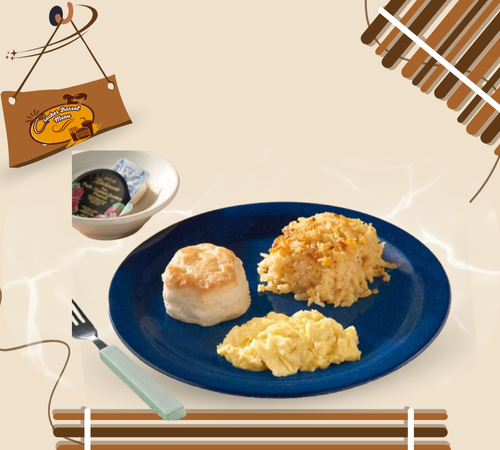 Breakfast biscuit and egg set for young guests 