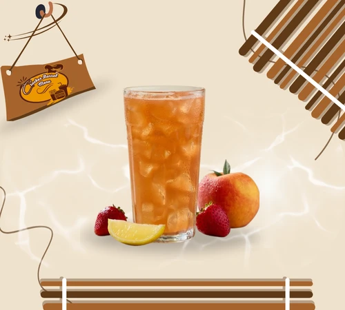 Refreshing strawberry peach drink