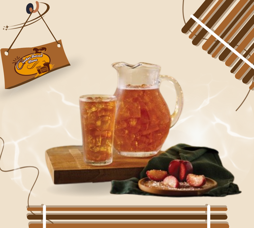 Half-gallon plum tea holiday drink at Cracker Barrel