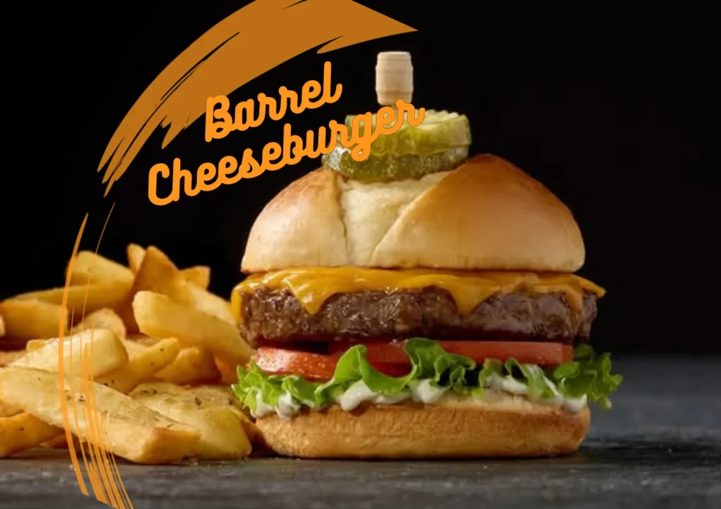 Juicy beef cheeseburger with Colby cheese, lettuce, and tomato