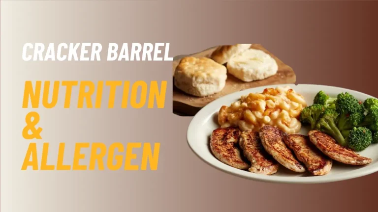 Cracker Barrel Nutrition and Allergen menu 2025