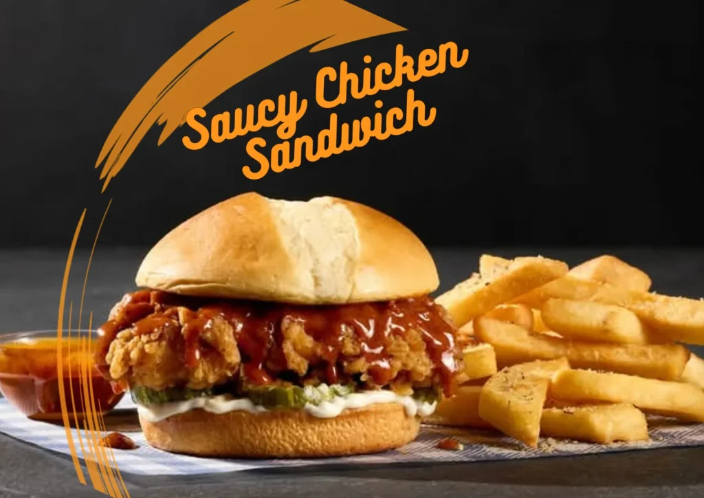 Golden fried Saucy Chicken Sandwich from Cracker Barrel menu