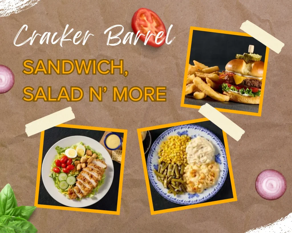 Sandwiches, salads, and more menu at Cracker Barrel complete guide