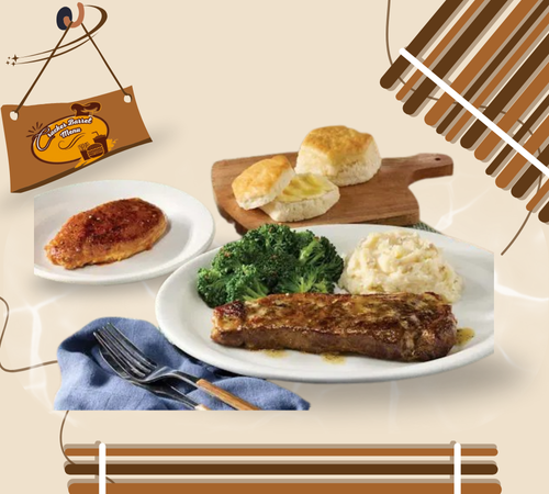 Cracker Barrel steak and chicken dinner special