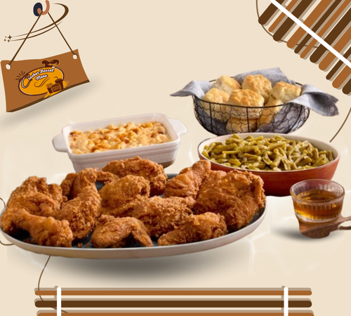 Cracker Barrel Southern Fried Chicken Family Feast, Meatloaf Dinner, and Country Fried Steak Meal

