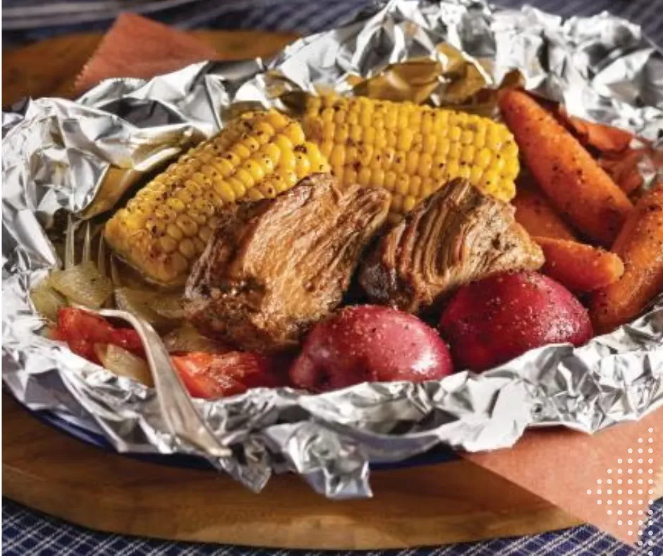 seasonal Tender beef cooked campfire-style