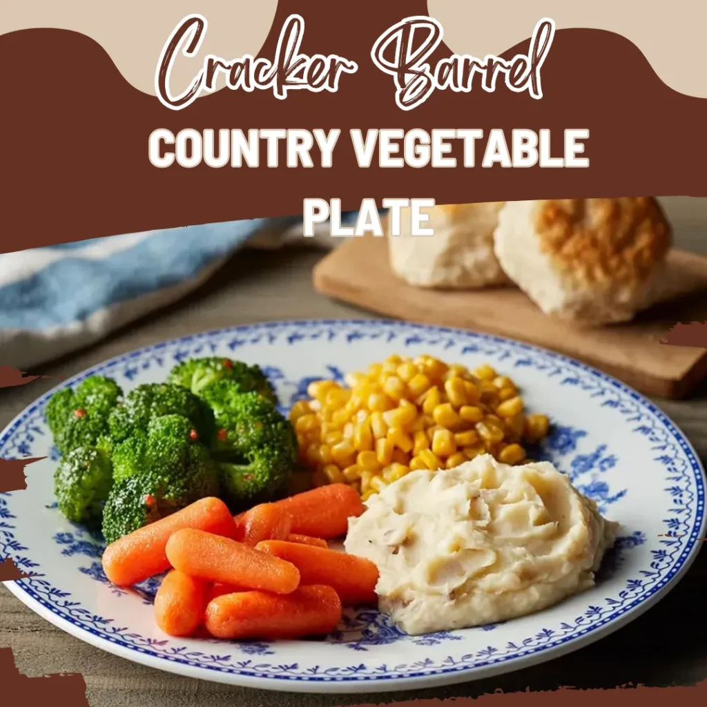 Cracker Barrel Country Vegetable Plate with biscuits and muffins