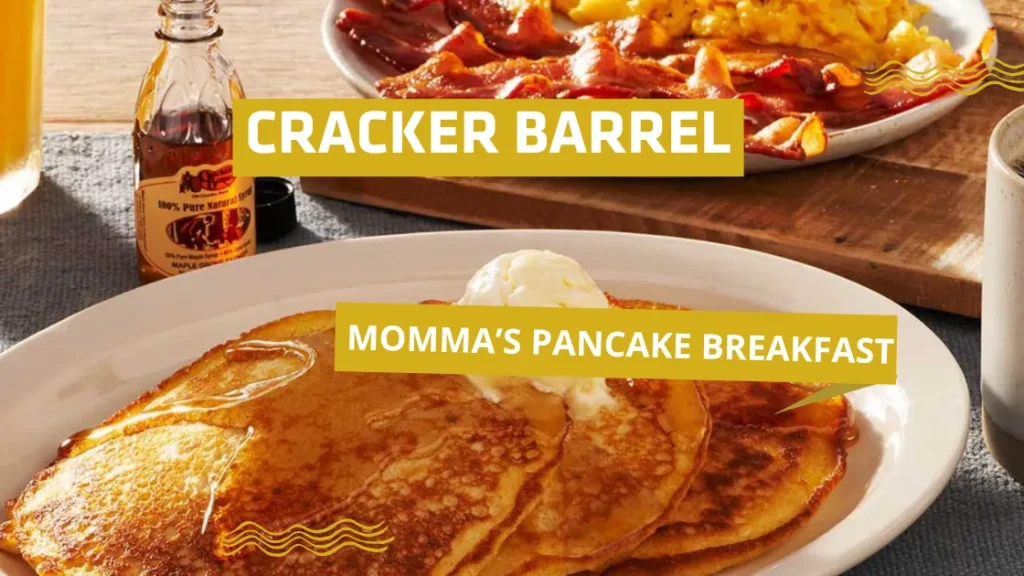 Fluffy pancakes with eggs in Momma’s Pancake Breakfast Cracker Barrel