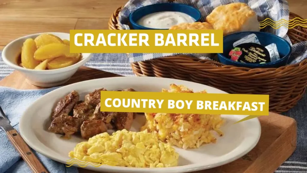 Hearty Cracker Barrel Country Boy Breakfast with steak and eggs